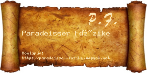 Paradeisser Füzike névjegykártya